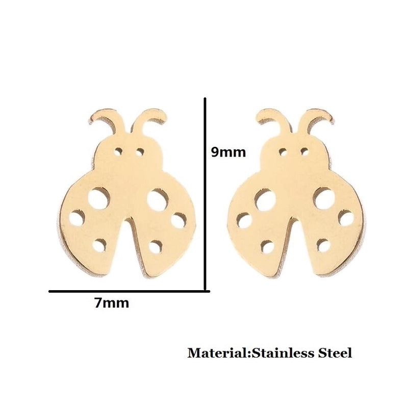 Minimalist Human Gingerbread Apple Stainless Steel Plating Hollow Out Ear Studs 1 Pair