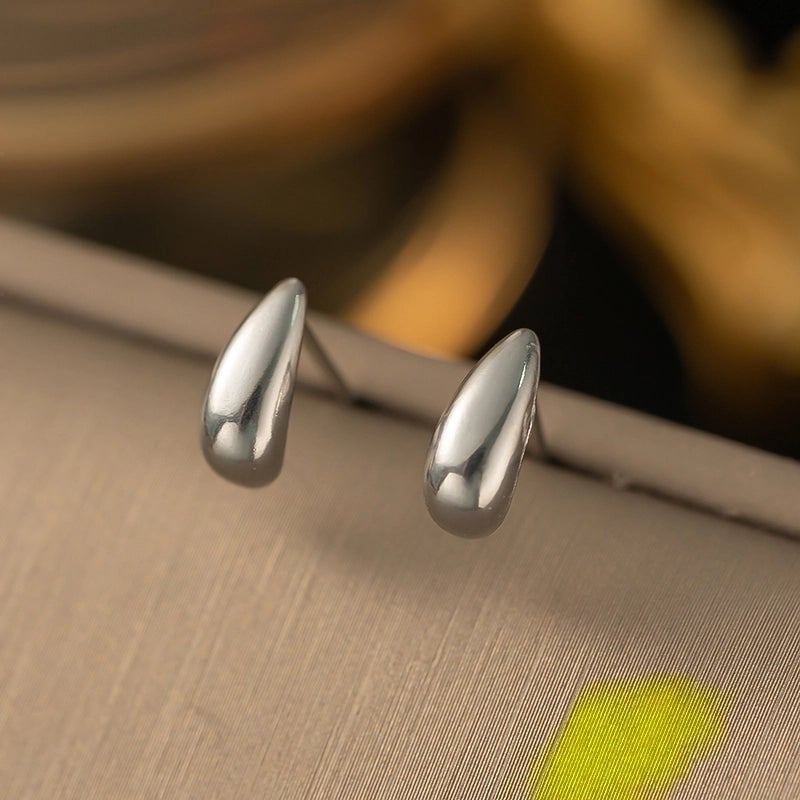 1 Pair Minimalist Solid Color Plating 304 Stainless Steel 18K Gold Plated Ear Studs