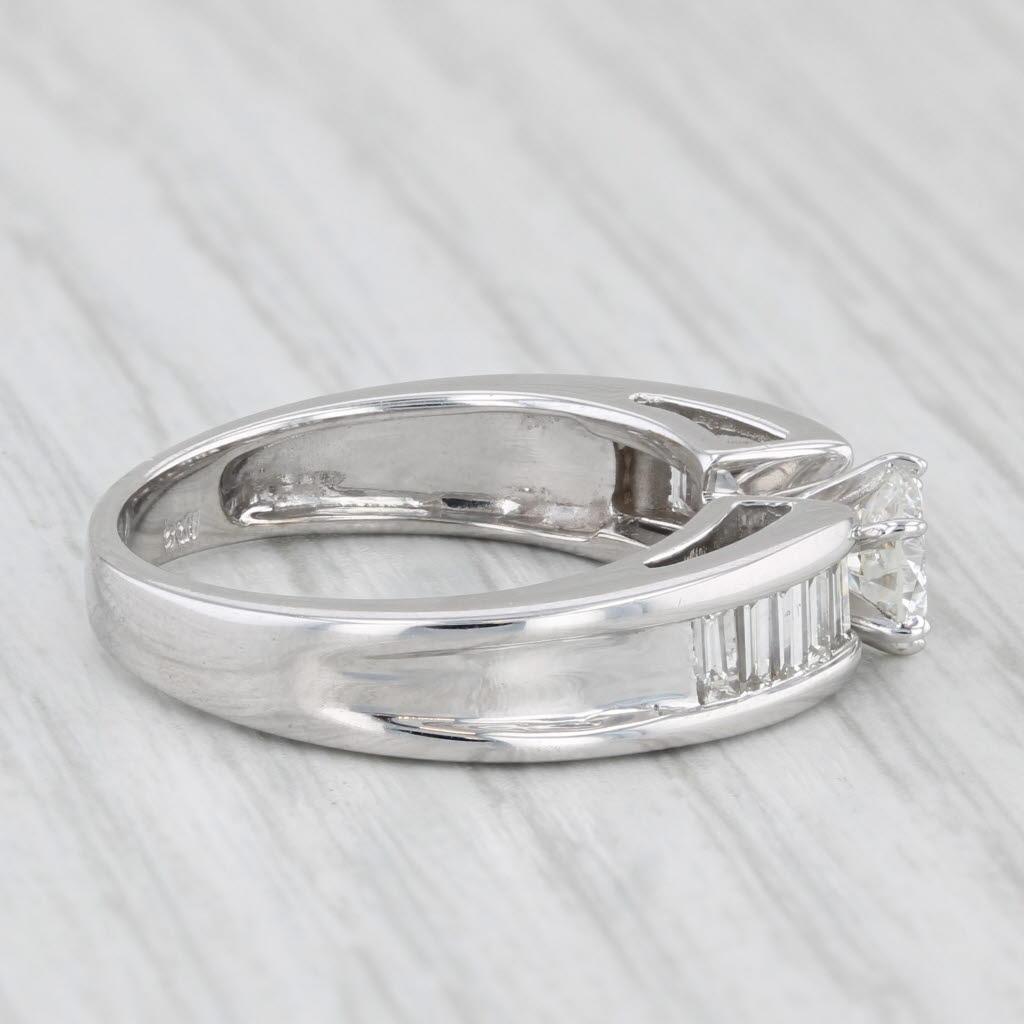 1.21ctw Round Diamond Engagement Ring 14k White Gold Size 7