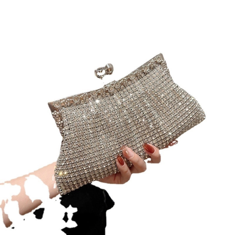 Luxury Rhinestone Evening Bag Sparkling Socialite Handbag Bridal Wedding Bag Matching Gown Bag Diamond-encrusted Banquet Clutch Bag