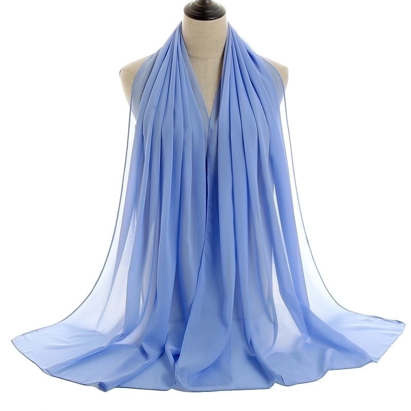 Women's Minimalist Solid Color Chiffon Cotton Linen Scarves