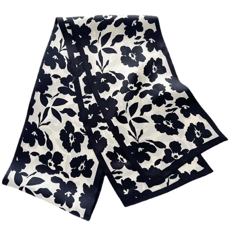 Women's Retro Sweet Color Block Silk Printing Silk Scarf