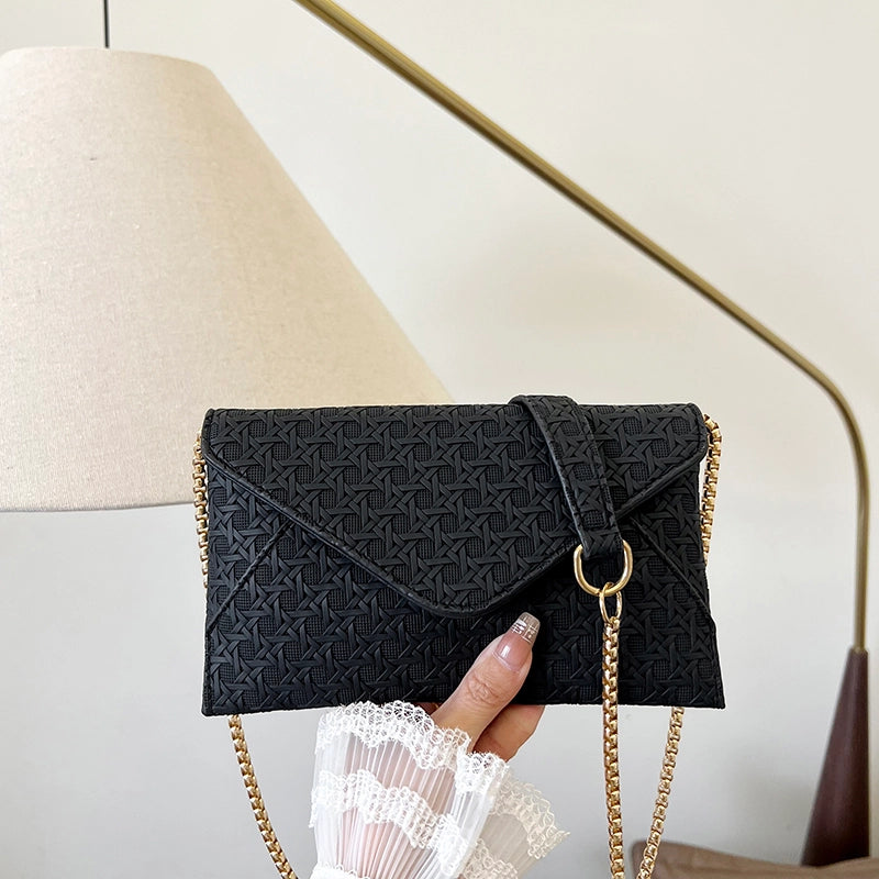 Women's Small Pu Leather Solid Color Streetwear Square Flip Cover Crossbody Bag