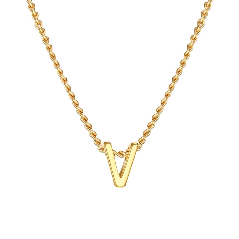 Elegant Letter 201 Stainless Steel 18K Gold Plated Pendant Necklace