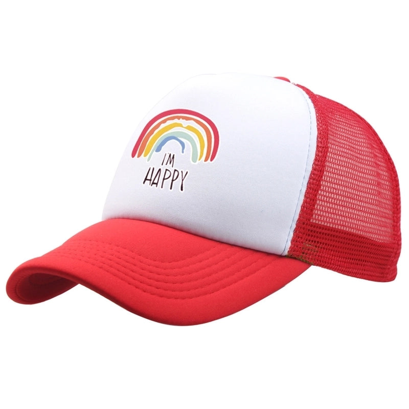 Unisex Minimalist Letter Rainbow Curved Eaves Baseball Cap