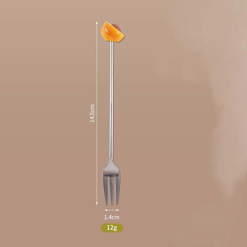 Cute Cartoon 304 Stainless Steel Fruit Fork 1 Piece