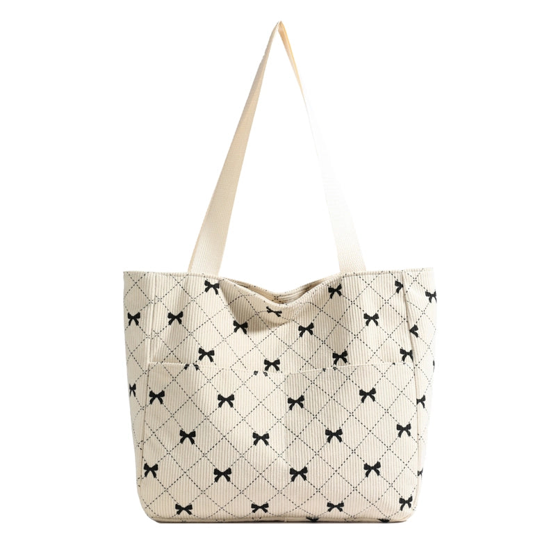 Women's Cloth Strawberry Bow Knot Streetwear Square Zipper Shoulder Bag