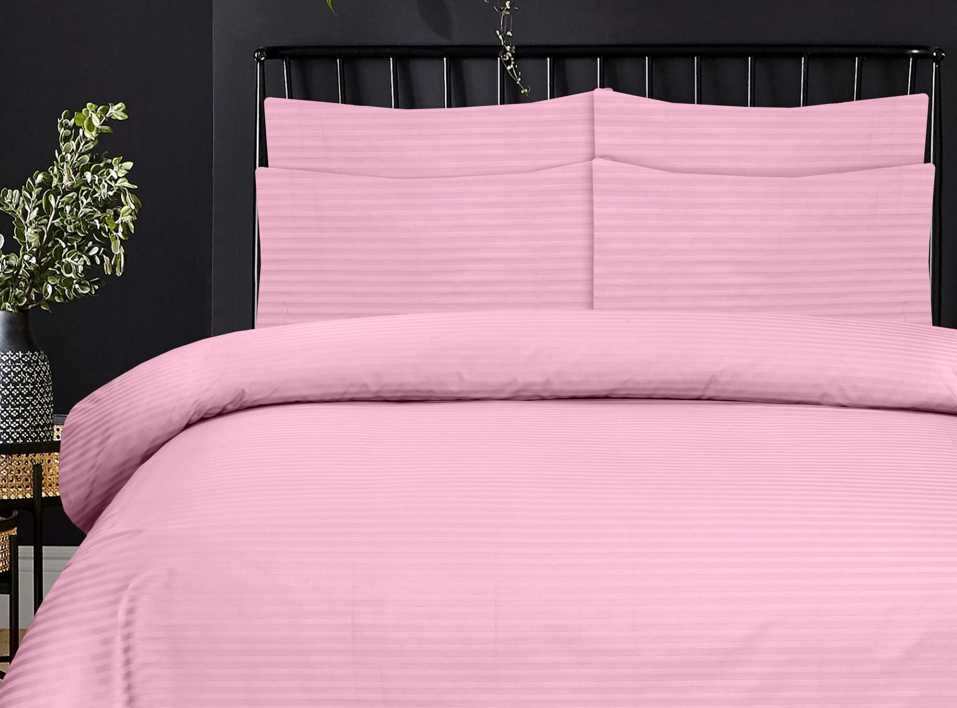 Pink Stripe-Bed Sheet Set