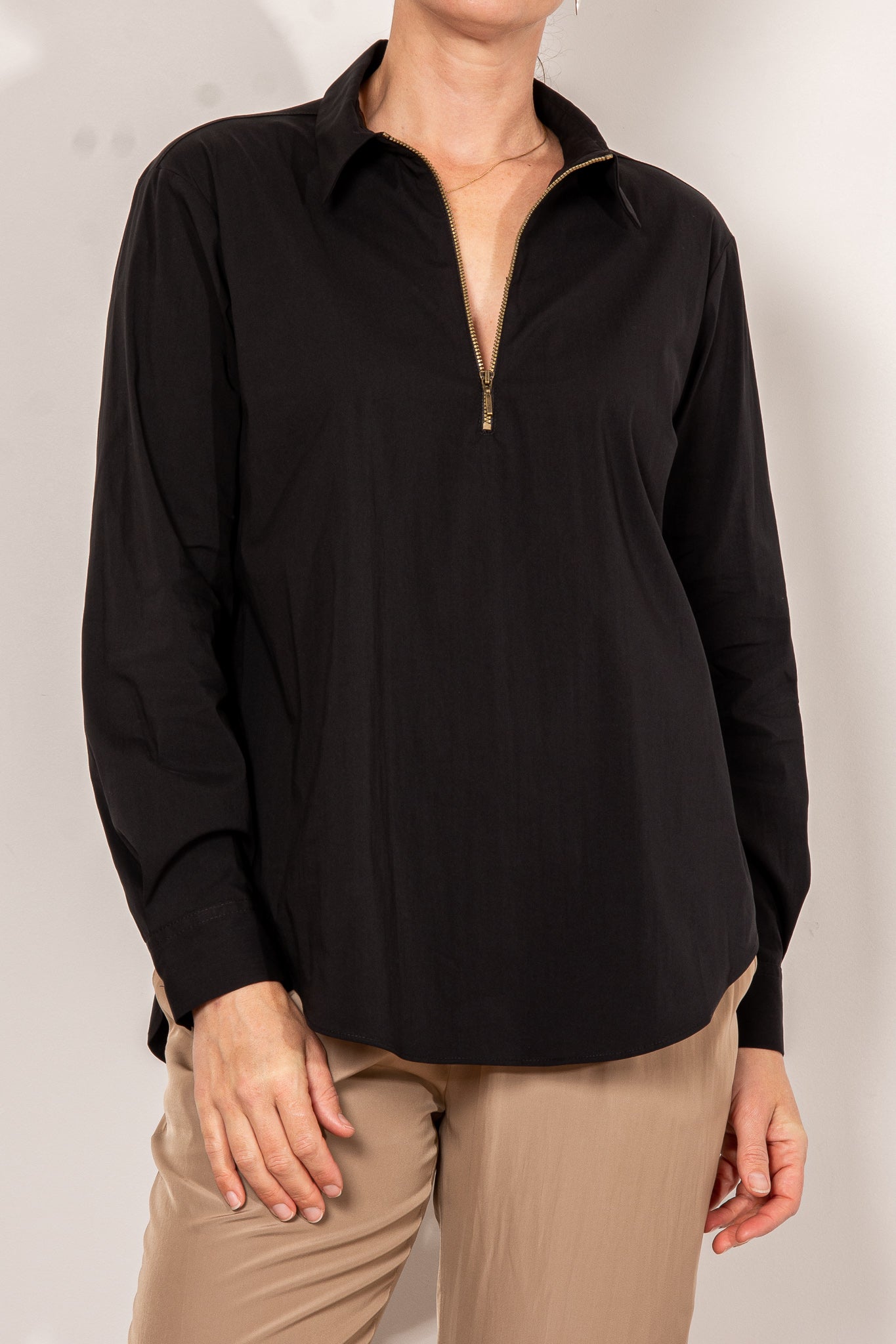 Mela Purdie Zip Front Shirt Microprene