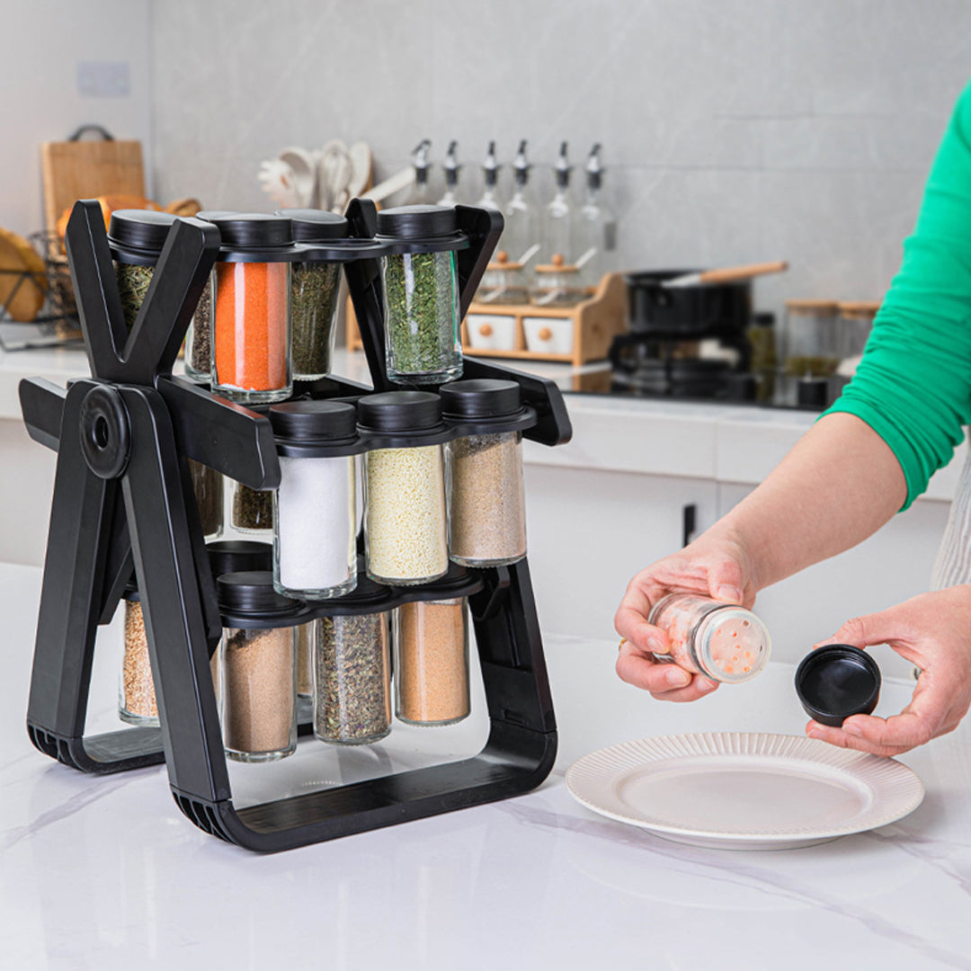 Rotating Spice Rack With 18Pcs Jar