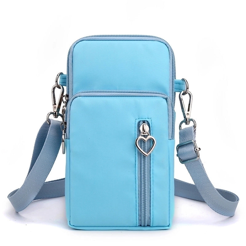 Women'S Nylon Solid Color Fashion Zipper Phone Wallet