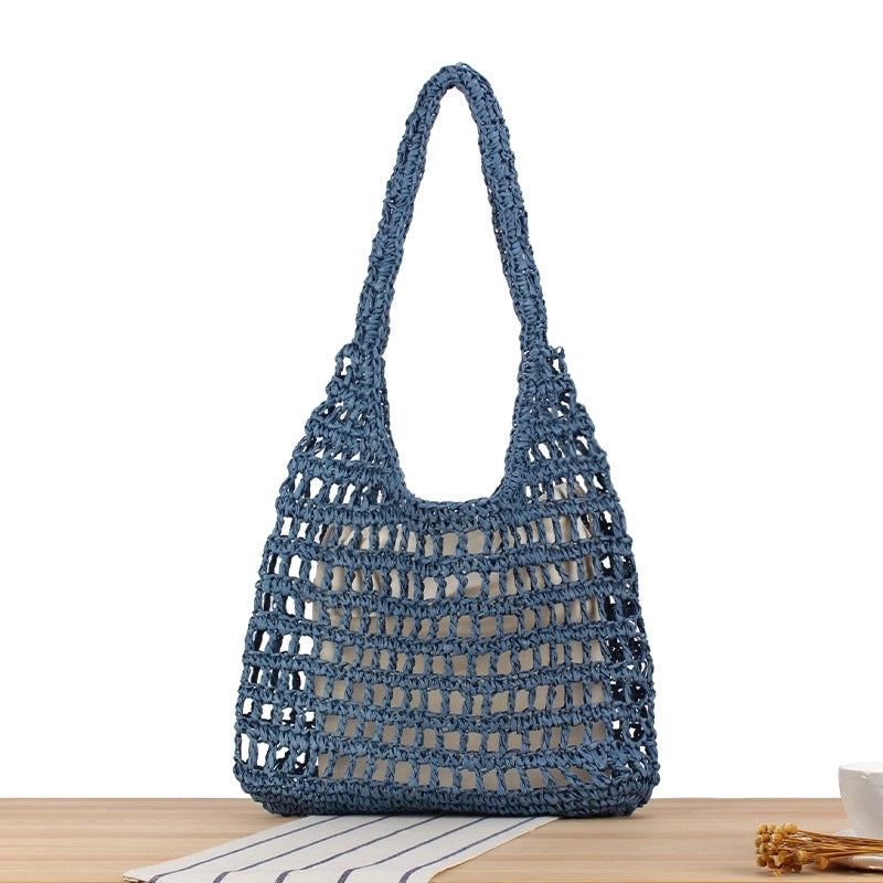 Women's Vintage Style Beach Solid Color Paper String Shopping Bags