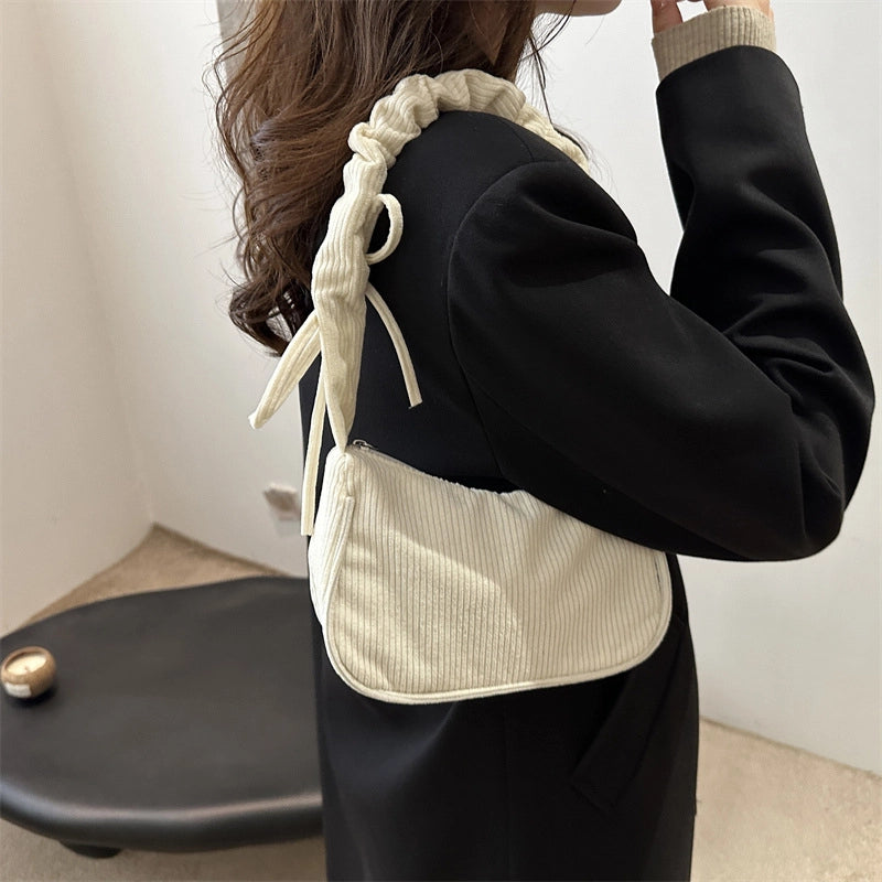 Women's Medium Canvas Leopard Streetwear Sewing Thread Square Zipper Underarm Bag