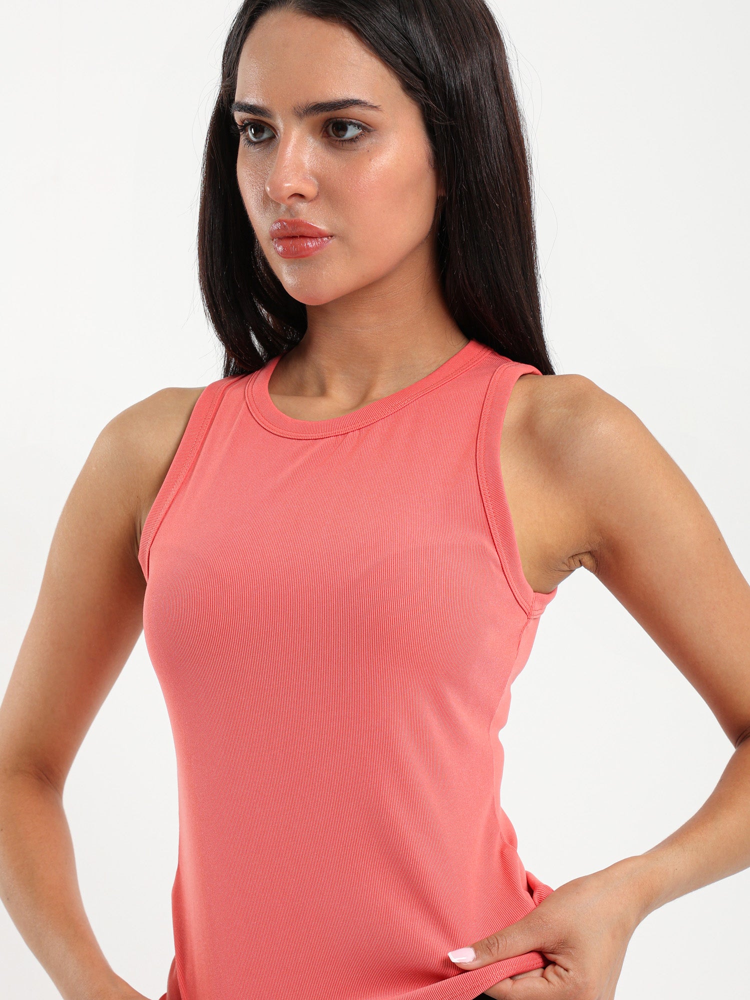 Slim Ribbed Halter Neck Top