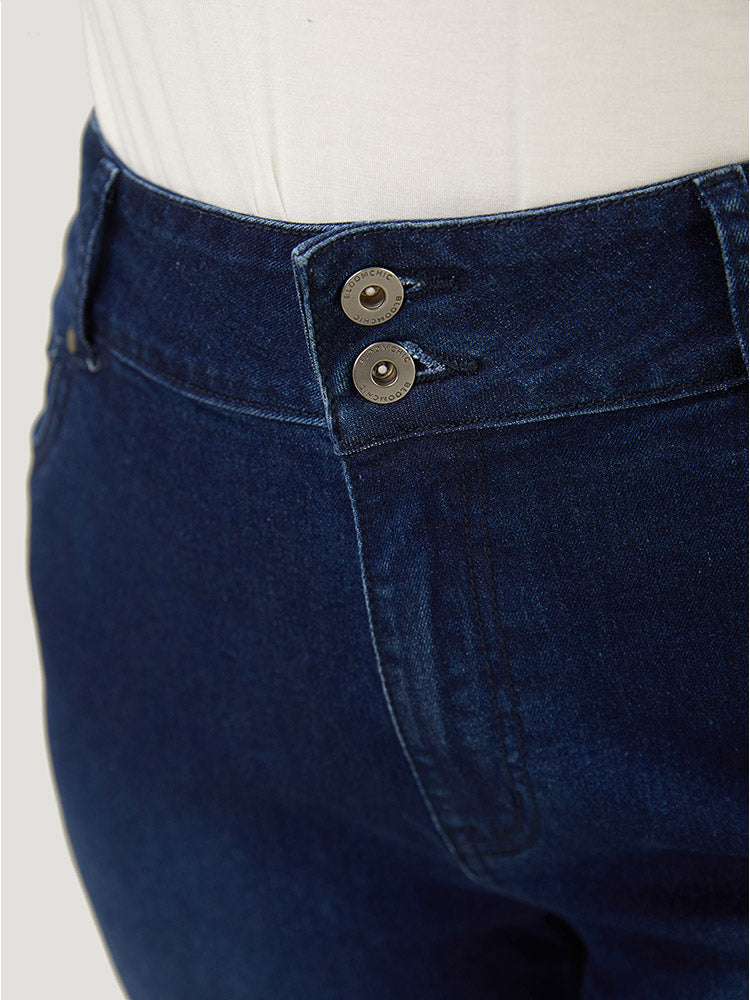 Very Stretchy High Rise Dark Wash Embroidery Back Jeans