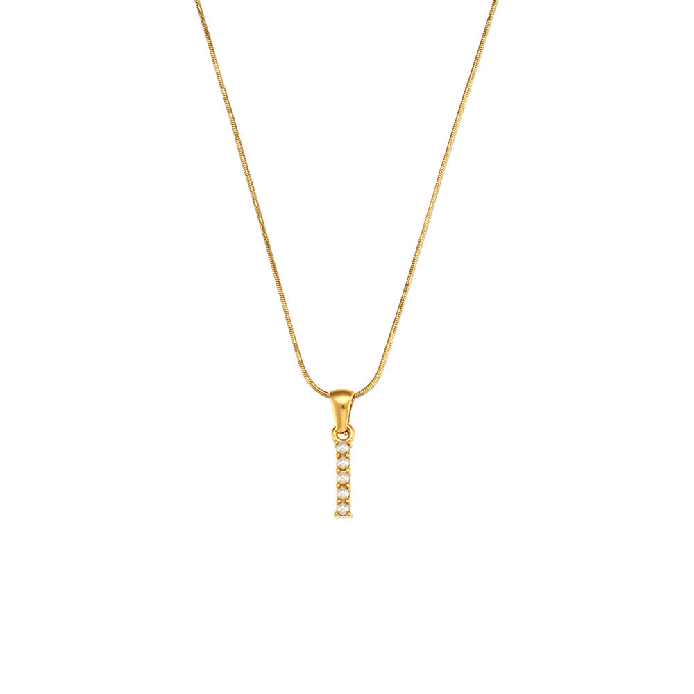 Fashion Letter Number Text Stainless Steel 18K Gold Plated Necklaces