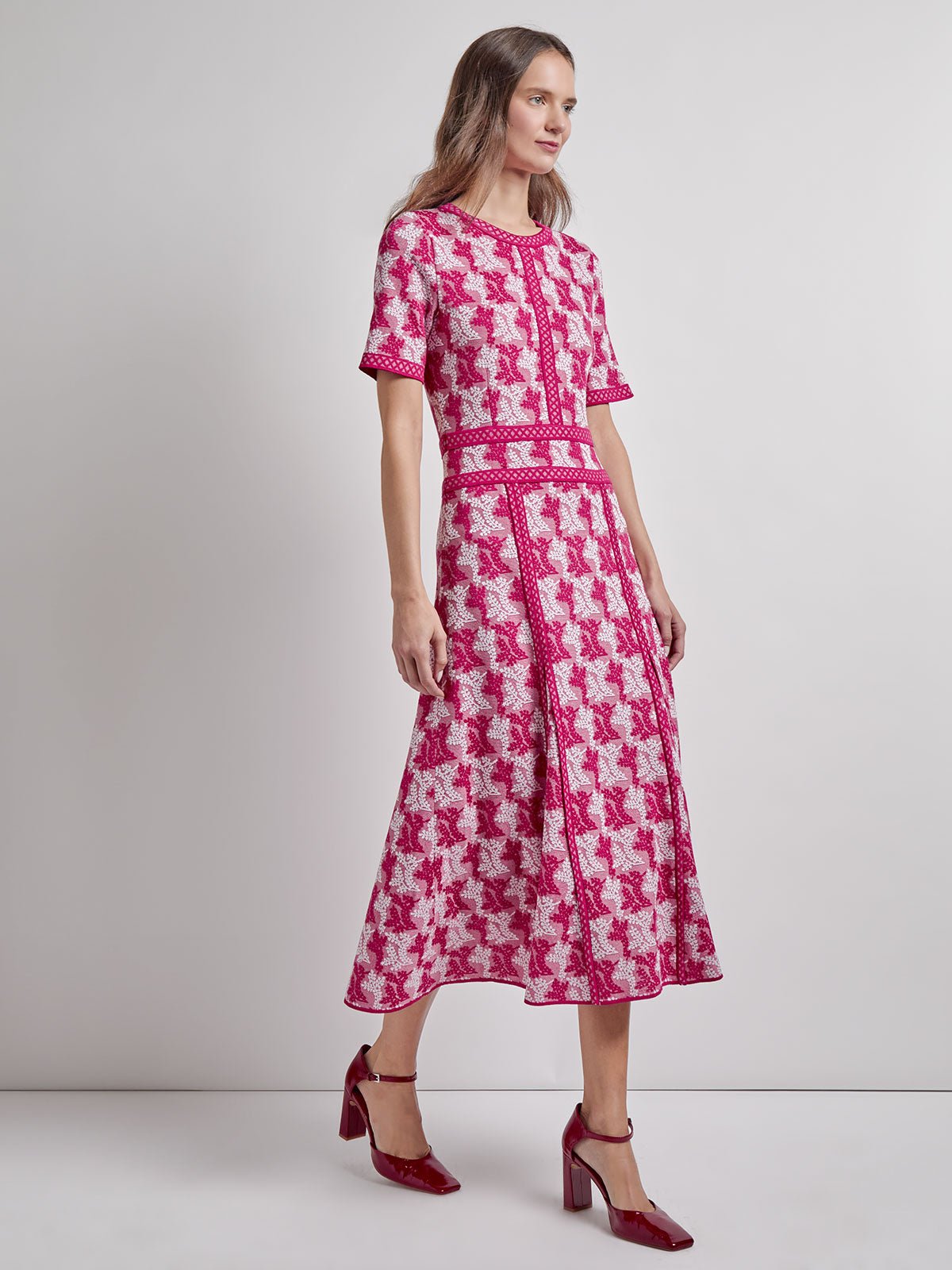 Fit & Flare Intarsia Knit Dress - Modern Fit