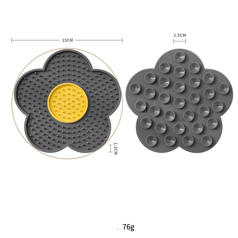 New Pet Lick Pad Sunflower Two-color Silicone Pet Lick Plate Cute Cat Dog Pet Supplies