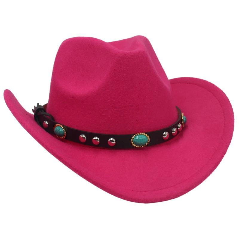 New Ethnic Style Tibetan Western Cowboy Hat Top Hat Autumn And Winter Men's And Women's Felt Hat Curling Jazz Hat Trendy