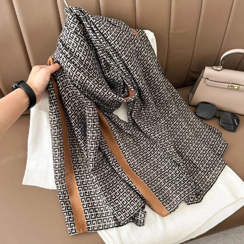 Women's Casual Elegant Vacation Snowflake Cotton Polyester Printing Dyeing Scarf Shawl