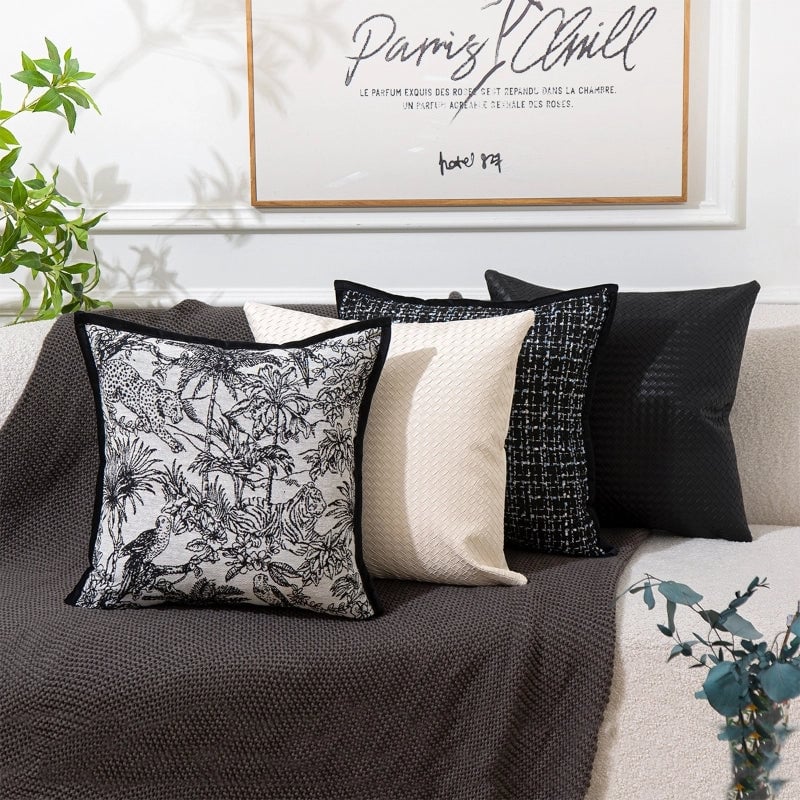 Pillow Case Light Luxury Vintage Sofa Living Room Pillow Nap Bed Cushion Office Waist Backrest