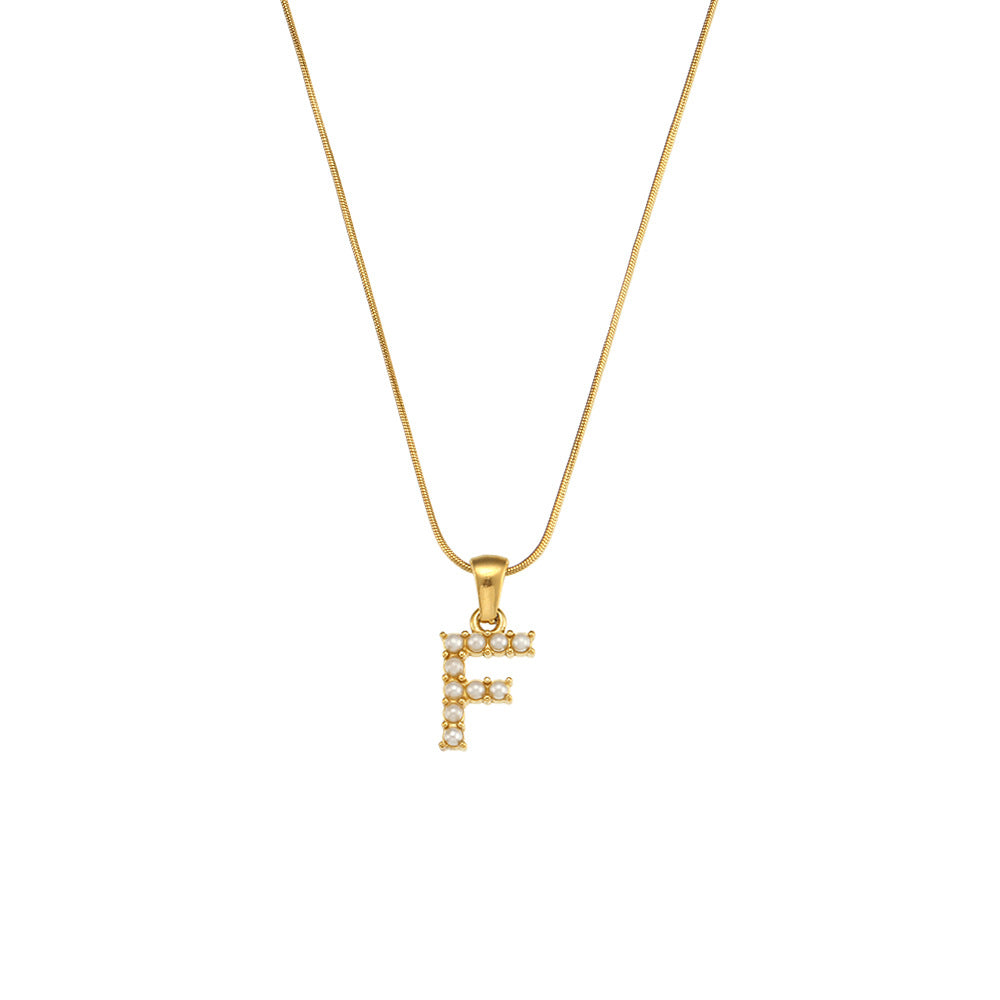 Fashion Letter Number Text Stainless Steel 18K Gold Plated Necklaces