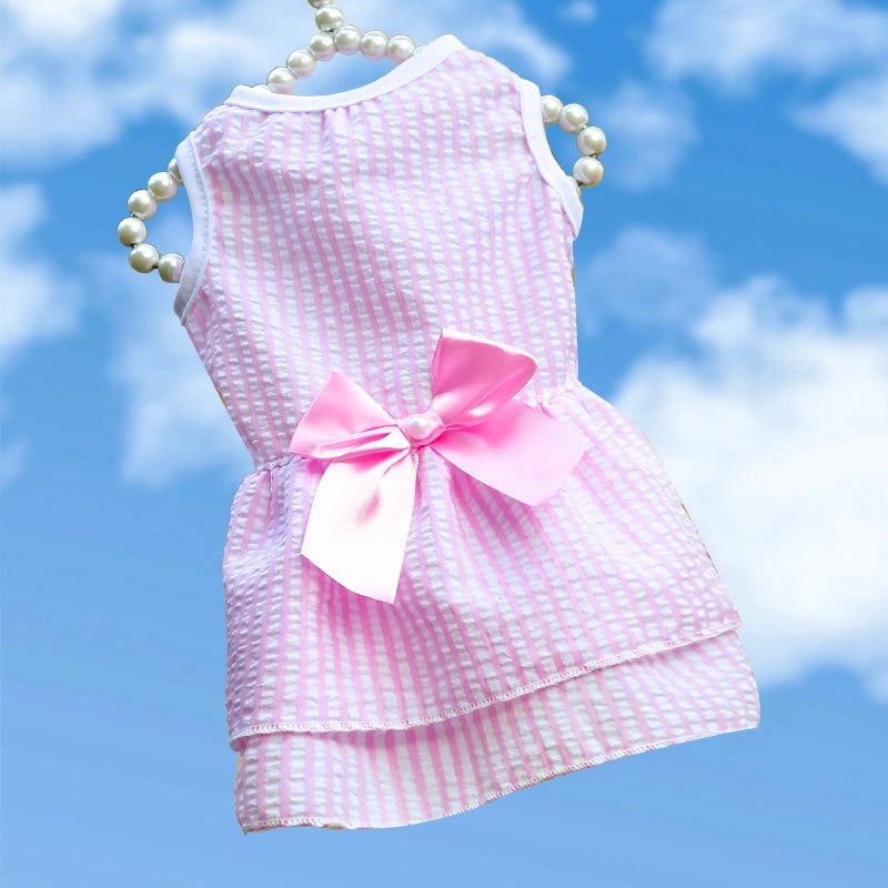 Cute Polyester Strawberry Bow Knot Pet Clothing