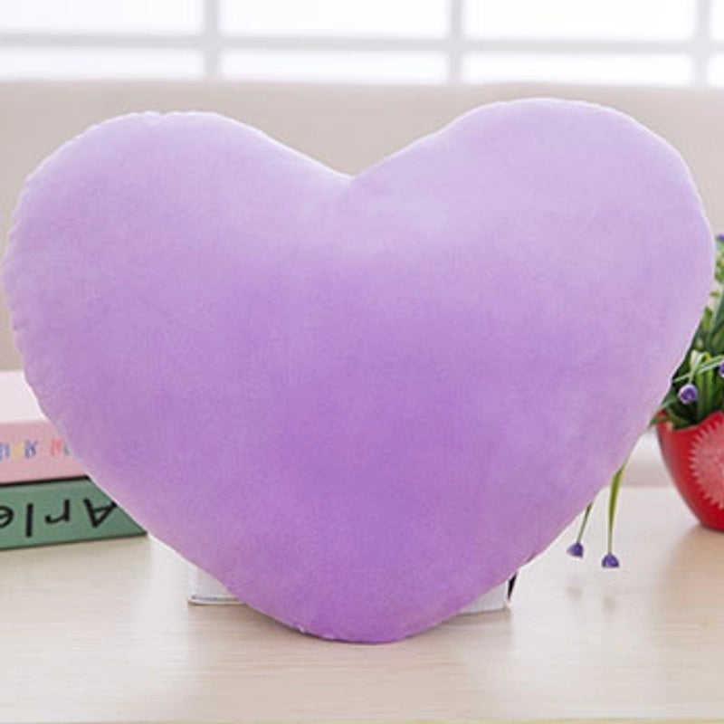 Cute Heart Shape Solid Color Pp Cotton Throw Pillow