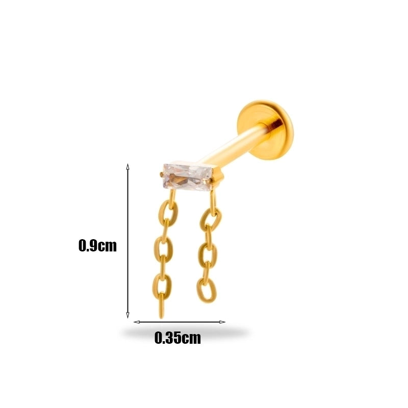 1 Piece Ear Cartilage Rings & Studs Minimalist Geometric Pure Titanium Plating Inlay Zircon