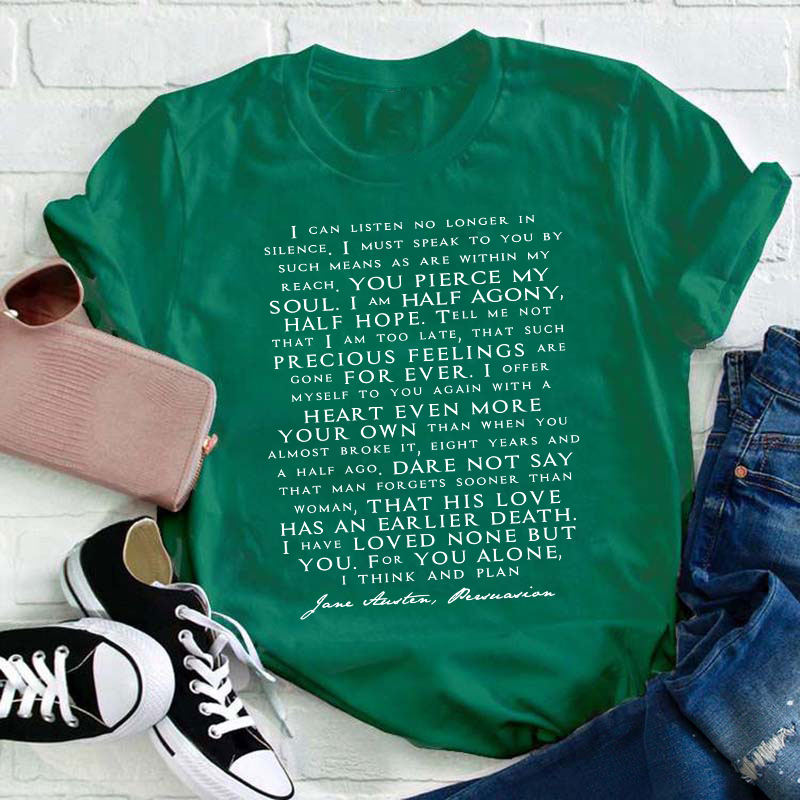 Love Letter Jane Austen Teacher T-Shirt