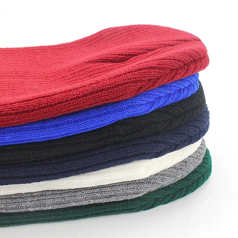 Hat Men's And Women's Autumn And Winter Knitted Wool Brimless Hat Pullover Hat Warm Fashion Adult Hat Hat