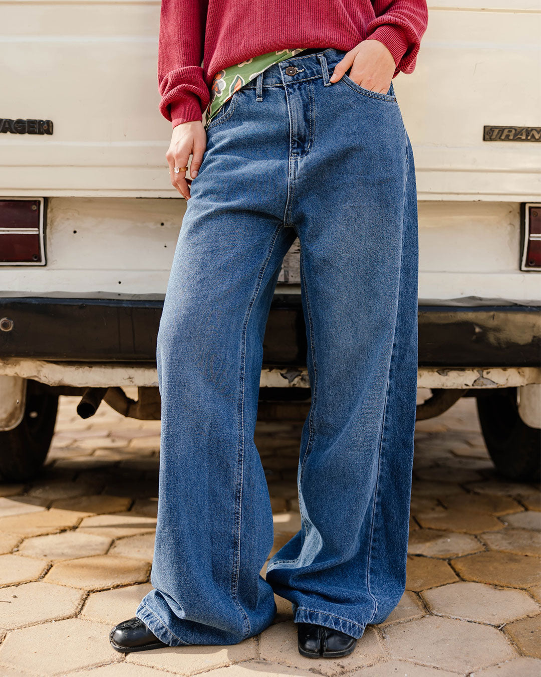 Women Wide leg Denim pants