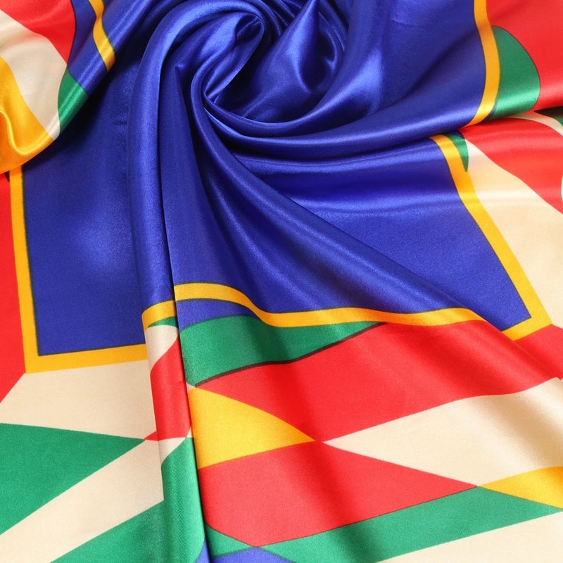 Women's Basic Minimalist Multicolor Satin Printing Scarves & Gloves
