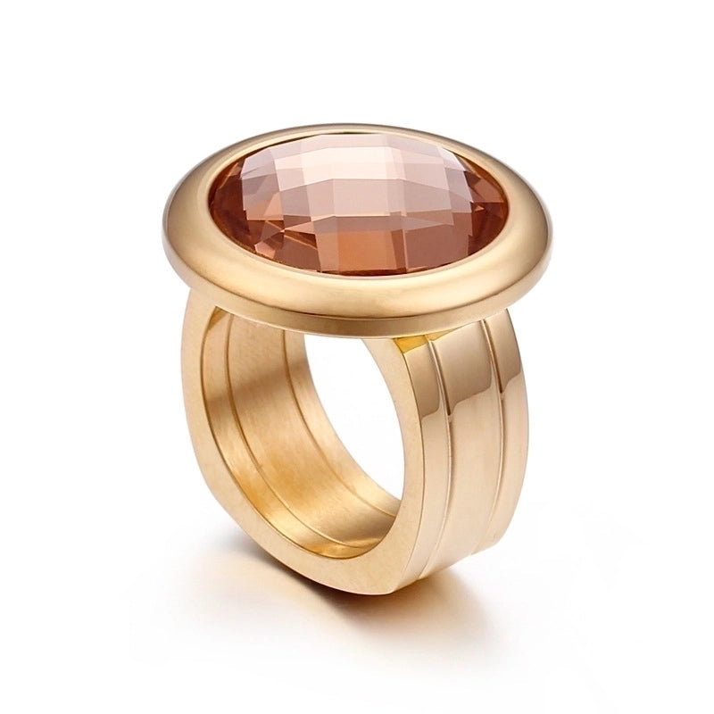Titanium Steel 18K Gold Plated Fashion Plating Geometric No Inlaid