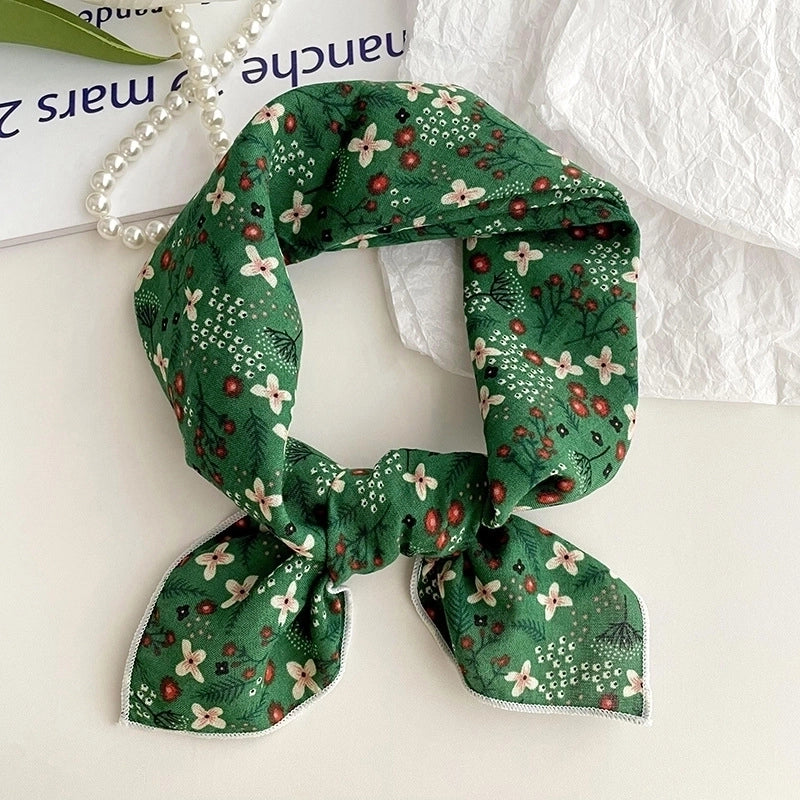 Women's Sweet Minimalist Color Block Cotton And Linen Printing Scarf