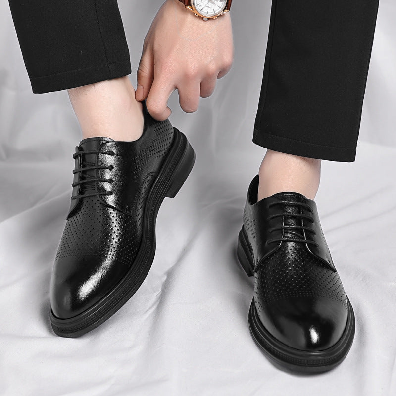 Men's Leather Hollowed-Out Casual Shoes