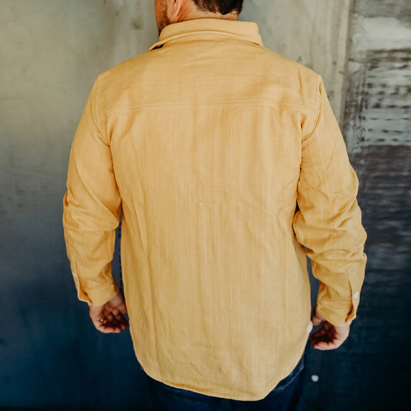 Classic Handwoven Yellow Denim Shirt