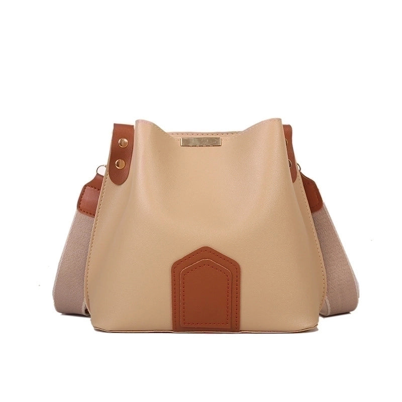 Women's Small Pu Leather Solid Color Preppy Style Bucket Magnetic Buckle Bucket Bag