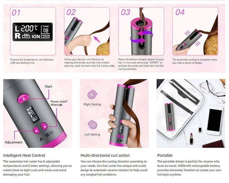 AUTOWAVE WIRELESS HAIR CURLER