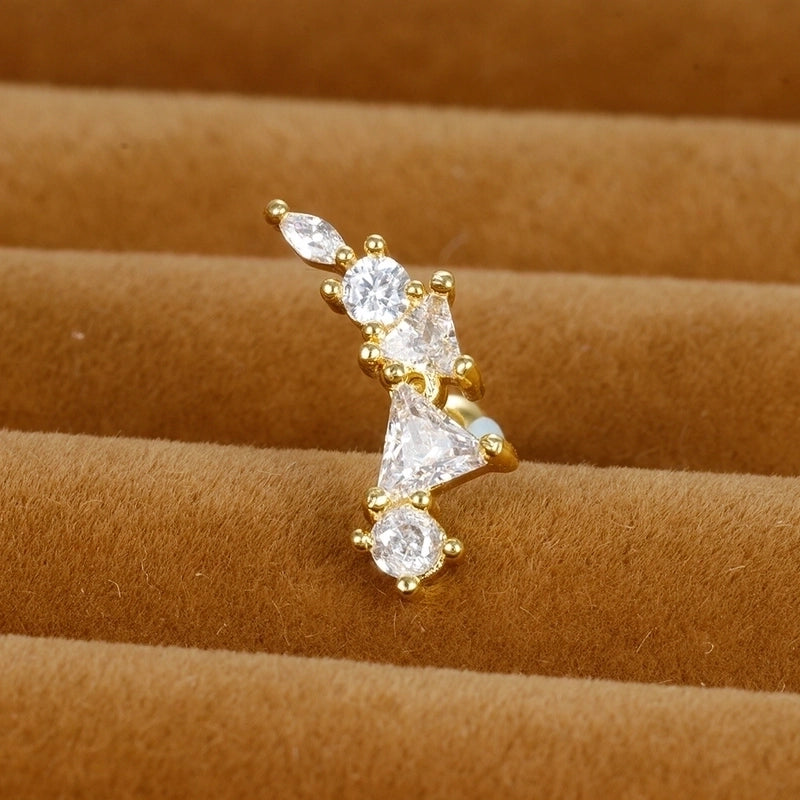 1 Piece Minimalist Geometric Plating Inlay Stainless Steel Zircon Cartilage Earrings