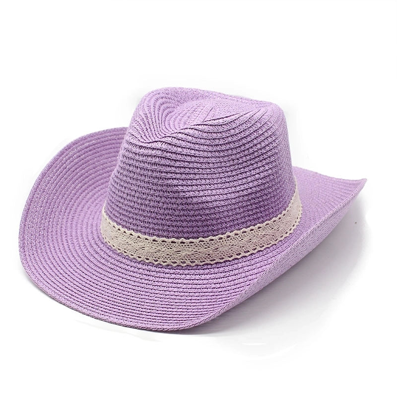 Unisex Classic Style Streetwear Solid Color Flat Eaves Straw Hat