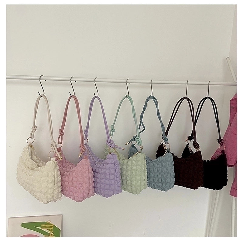 Women's Small Nylon Solid Color Basic Square Zipper Underarm Bag