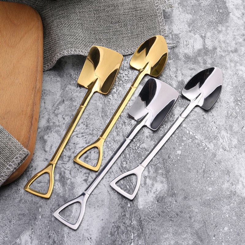 4-piece Stainless Steel Shovel Teaspoon Set