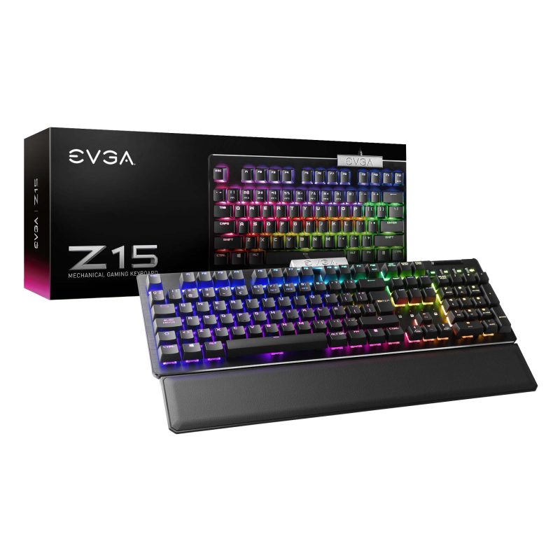 TECLADO MECANICO GAMER EVGA Z15 RGB LINEAL SWITCH PLATA ESP