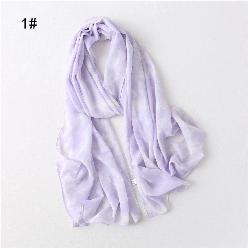 Women's Minimalist Tie Dye Chiffon Scarf
