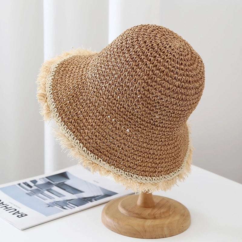 Women's Basic Solid Color Big Eaves Bucket Hat