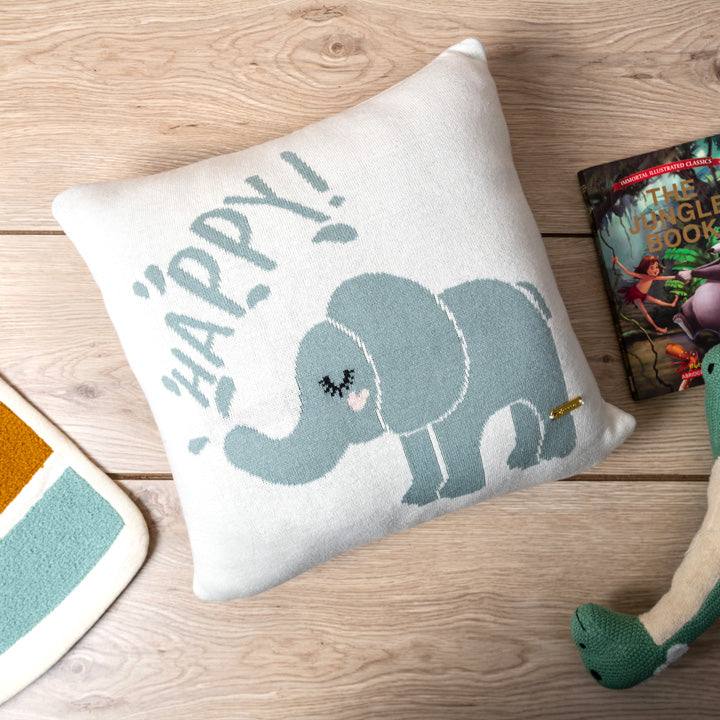 Knitted Cushion Cover - Elephant