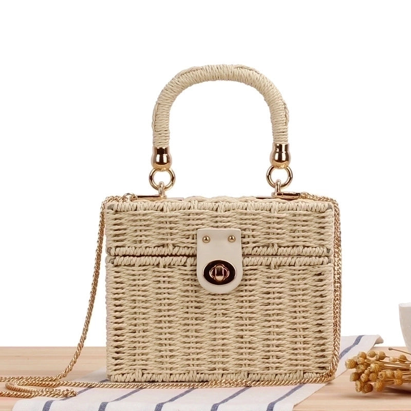 Women's Small Spring&summer Straw Basic Straw Bag