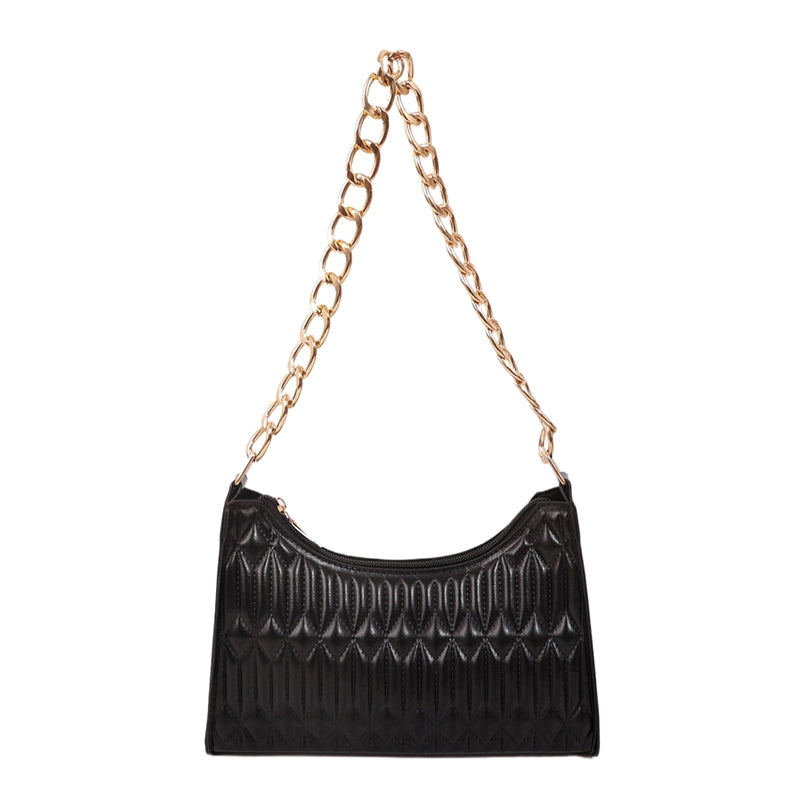 Women's Pu Leather Solid Color Classic Style Square Zipper Shoulder Bag