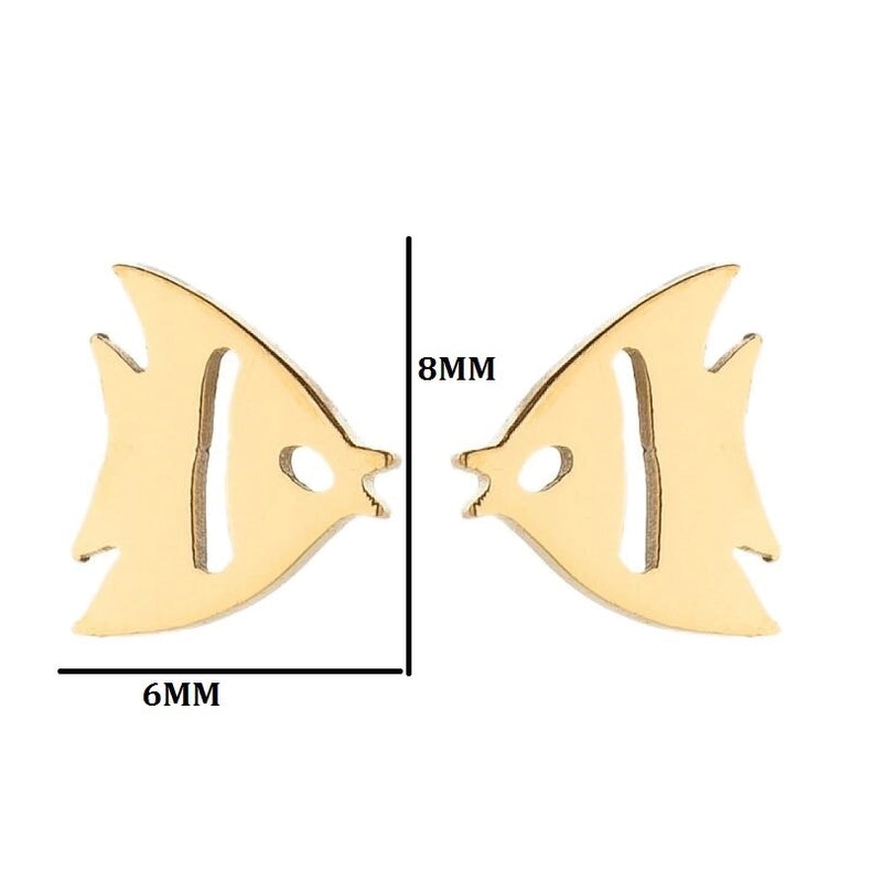 Minimalist Animal Stainless Steel Plating Hollow Out Ear Studs 1 Pair